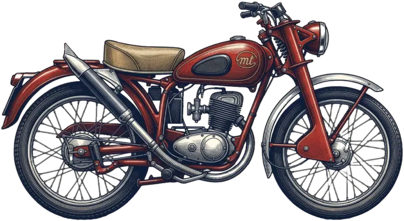 Moto ancienne rouge en exposition